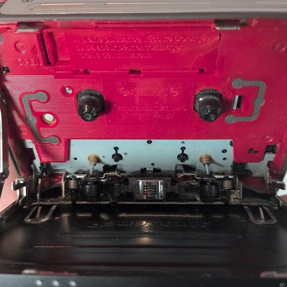 Panasonic RQ-SW99V Shock Wave Metal Stereo Radio Cassette Player Red Black WORKS - Picture 10 of 16